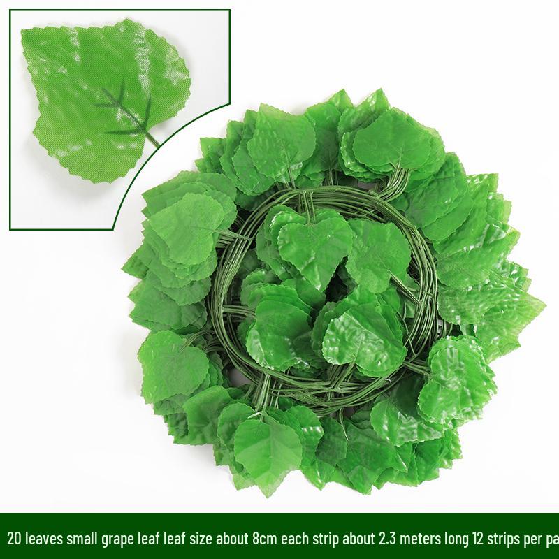 Green Leaf Rattan Grape Decorative Artificial Vine for Balcony & AC Pipe Cover