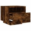 Nightstand with LED Lights Smoked Oak Finish 40 X 39 X 37 Cm
