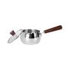 IMEEA One Hand Pot 16cm Milk Pan Small Pot with Spout Glass Lid IH Compatible 1.2L SUS304 Stainless Steel For Miso Soup, Baby Food, Small Cooking