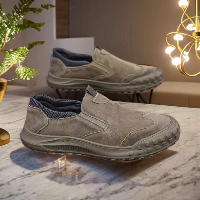 2024 Men's Low-Top Waterproof Leather Work Boots: Non-Slip, Wear-Resistant, Breathable Outdoor Safety Shoes