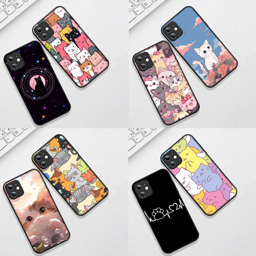 Protective Cover for Apple iPhone 12 13 Pro XS Max Mini ProMax X XR Air 13Pro Casing Phone Case Anime Kitten Cat Cartoon