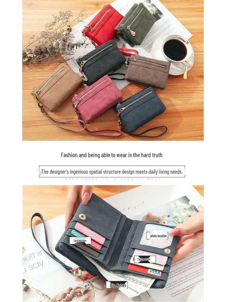 Korean Women's Retro Multifunctional Wallet: Large Capacity Card Holder & Coin Purse
