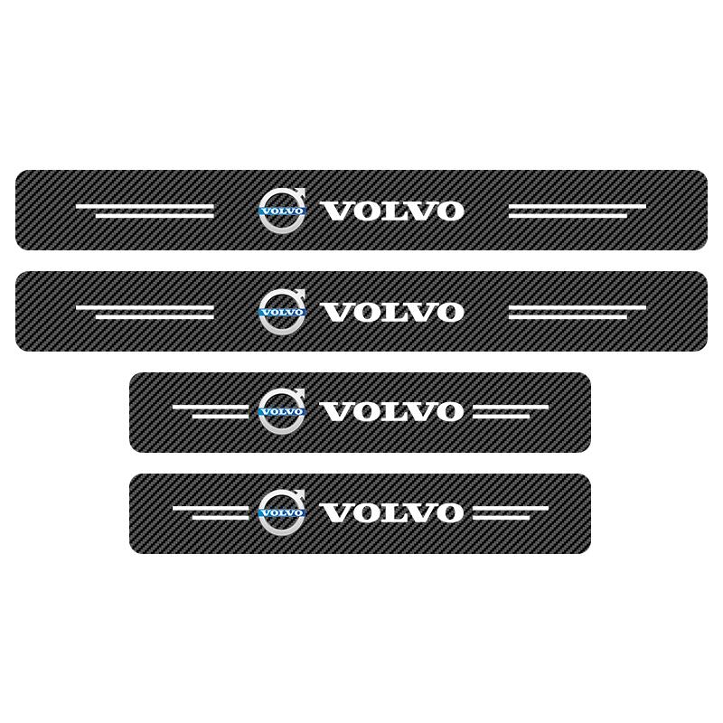 

4Pcs Carbon Fiber Car Door Sill Protection 3D Sticker Car Accessories For Volvo 240 C70 S40 S50 S60 S70 S80 S90 V40 V50 V60 V90 XC40 XC60 XC90 Truck