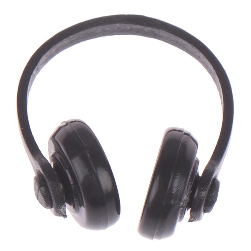2Pcs 1/12 Headphone Doll House Decor Timeless Toys For Child Kids Present Dollhouse Miniatures Plastic Wireless Earphone