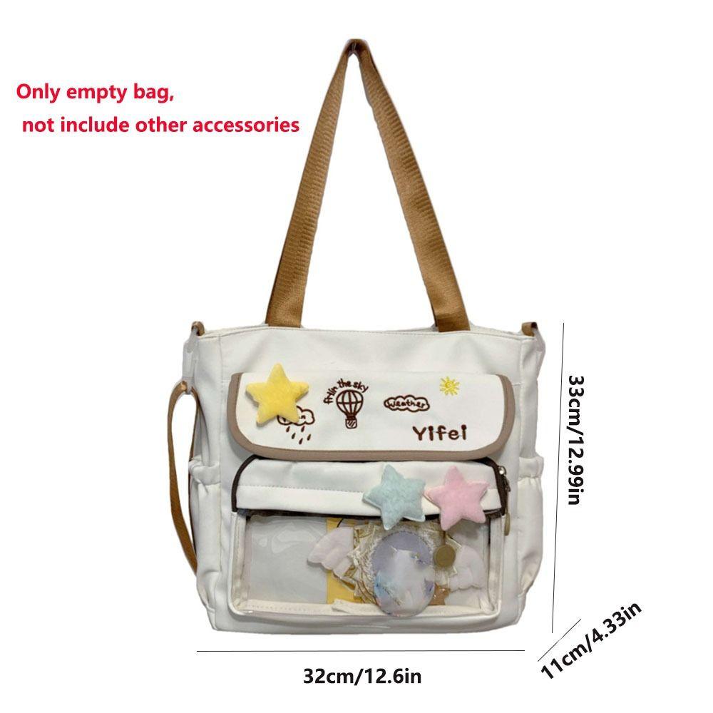 Preppy Style Student Crossbody Bag Large Capacity Y2K Anime Display Bag Cartoon Handbag  Women Use