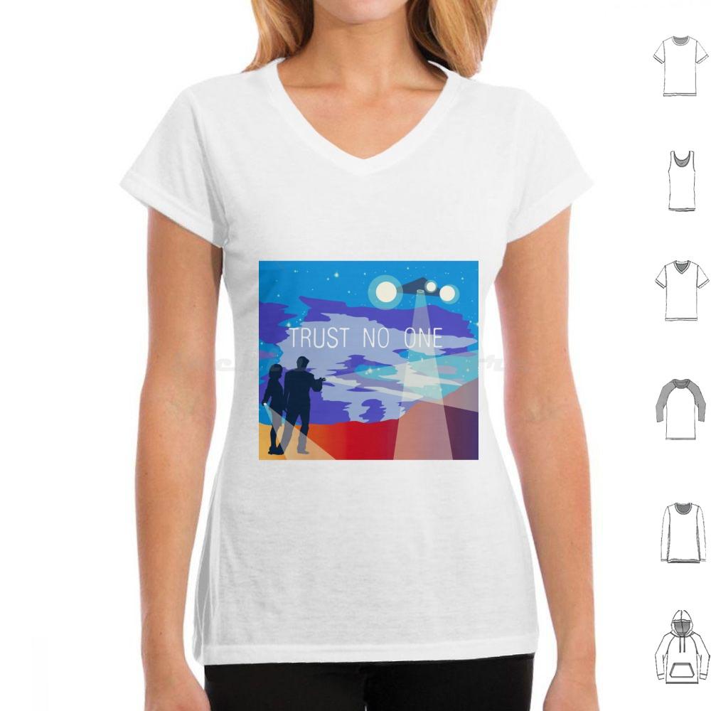 

The X Files Trust No One Mulder And Scully T Shirt Cotton Men Women DIY Print Art Abstract Trust No One Xfiles X Files Xfile 4XL