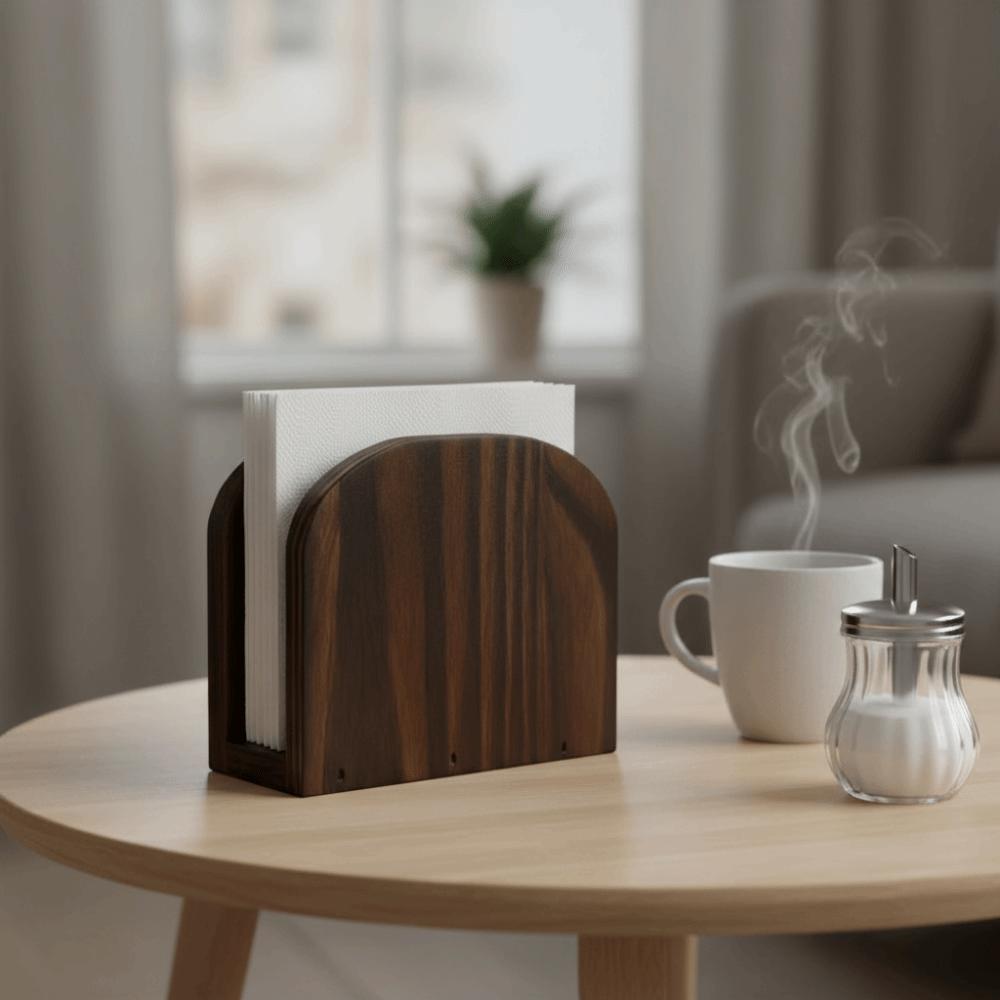 Upright Design Wooden Tissue Holders Solid Wood Wood Paper Box Napkin Storage Racks House Party