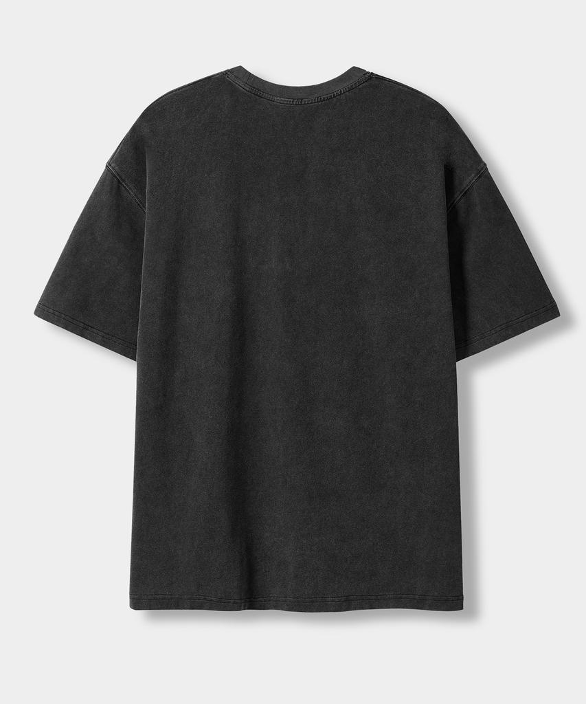 Dimiteulibeullaeg Vlad Vintage Rose Semi-Crop T-Shirt_Pigment Charcoal