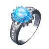 White gold flower-shaped Opal 8MM * MM ring