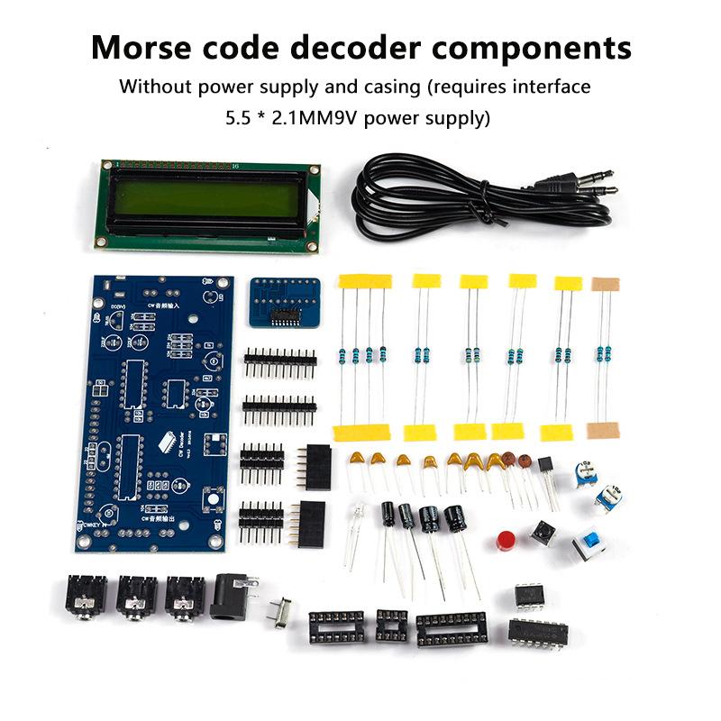 Dc 9V Diy Cw Trainer Decoder Kit Cw Decoder Morse Code Reader Lcd Display Radio Circuit Board Electronic Welding Practice Kits
