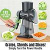 1116 1-in-1 Rotary Cheese Grater Multifunctional Manual Veg Slicer Nut Grinder Kitchen Essential Tool