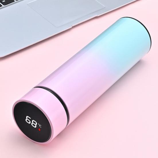 Yousheng Smart Thermal Mug with Temperature Display 500ML Stainless Steel Vacuum Insulated Bottle Tea Bag Filter Portable Travel Cup for Hot Cold