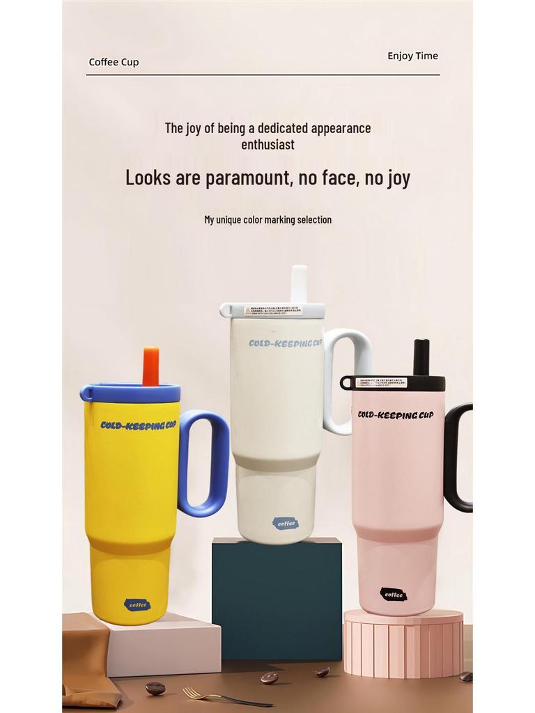 Giant Insulated 316 Stainless Steel Cup for Girls with Handle, High Appearance, Ice Buster, Car Portable.