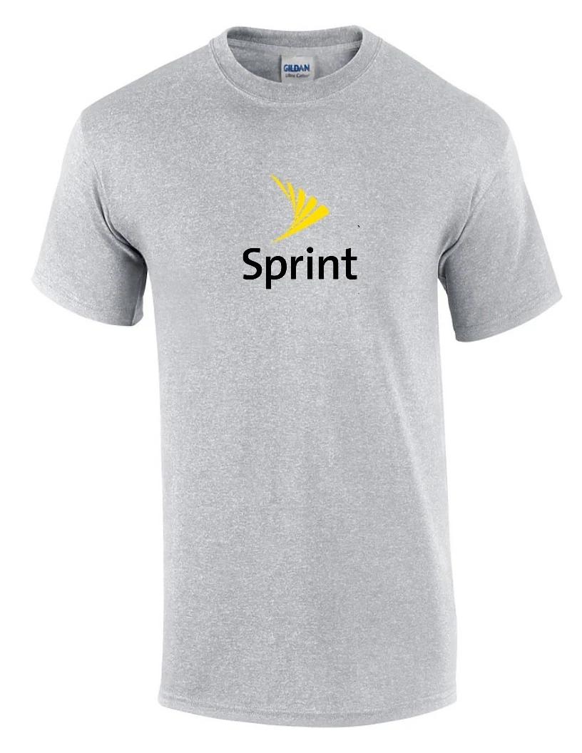 Sprint Black Yellow T-Shirt LOGO Funny GEEK Phone Sport Gray Shirt S-5XL S
