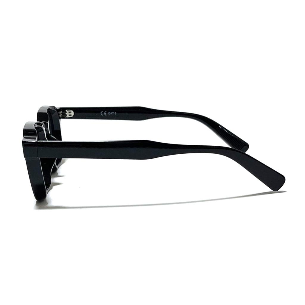 Korean Black Thick Cellulose UV Unisex [EPTIS] Sunglasses, Style, Rim, Frame, Protection, Non-Prescription, (Black)