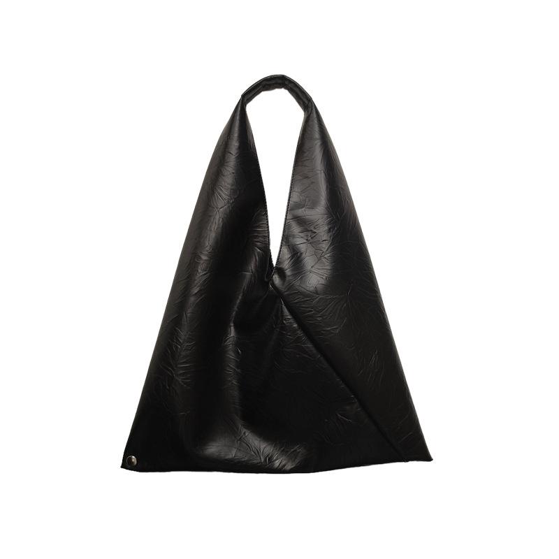 

Зимняя новая сумка-тоут в стиле ленивого ветра, женская текстурная повседневная сумка через плечо большой вместимости, нишевый дизайн, портативная женская сумка чёрный