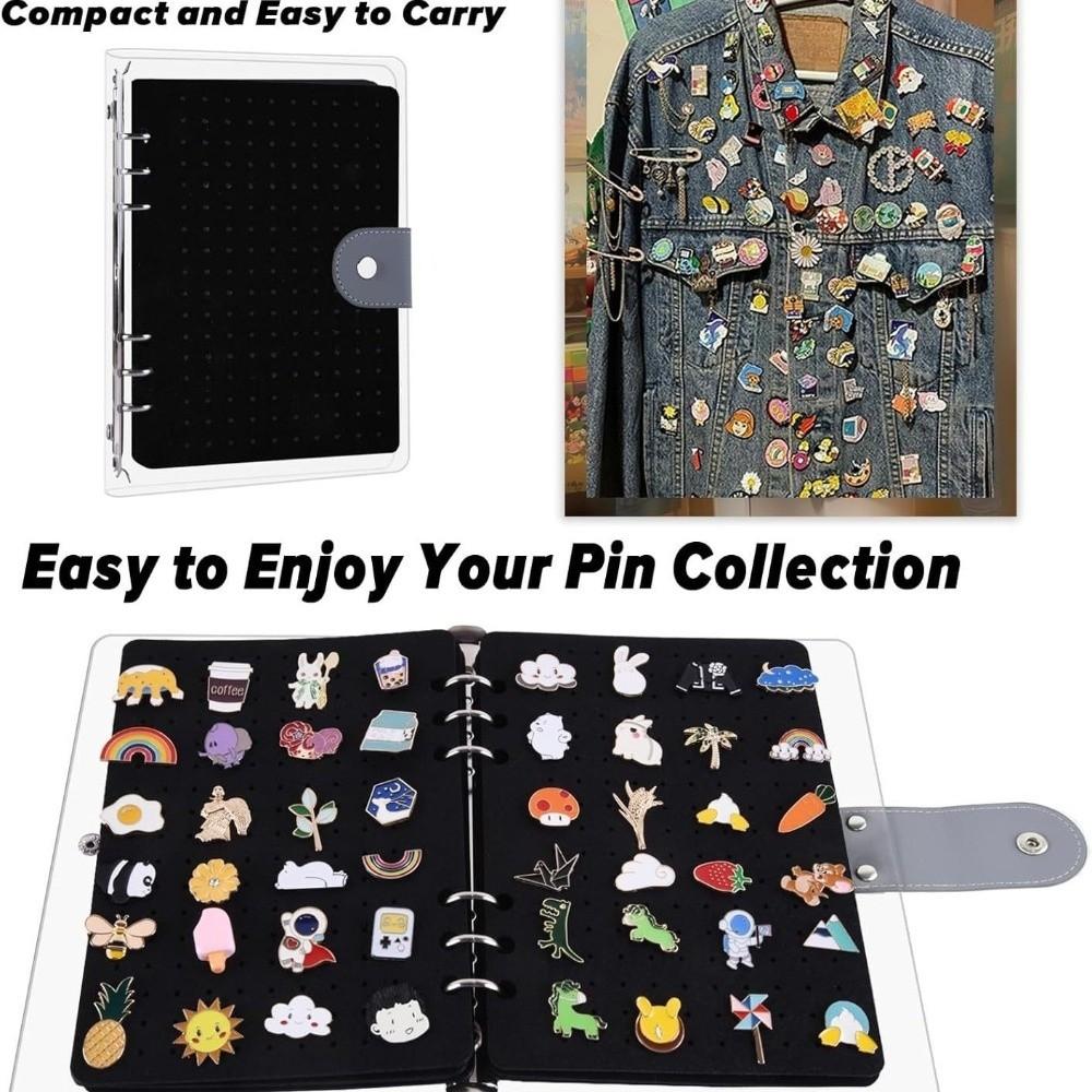 8 Pages Felt Brooch Storage Book Space Saving Badges Collection Book Jewelry Organizer
