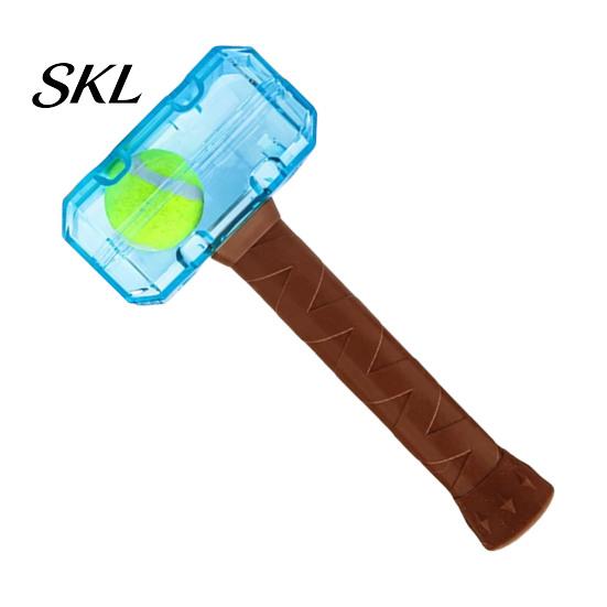 Strong Rubber Toys for Heavy Chewers Squeaky Hammer Dog Toy, Tennis Ball In Bottle Interactive Aggressive Chew Fetch Toy TPR Puppy Teething
