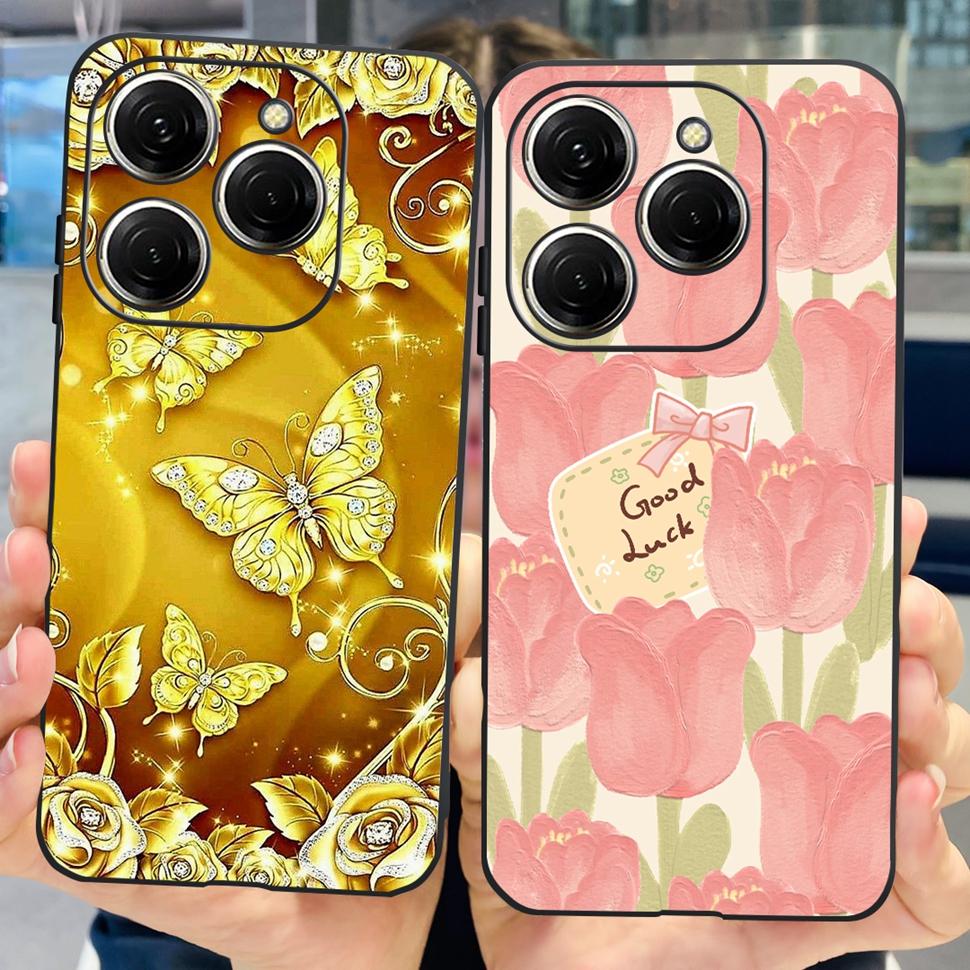 For Tecno Spark 20 Pro Casing KJ6 Luxury Candy Painted Cover Soft Silicone Case For Tecno Spark 20 Spark20 Pro Housing Funda