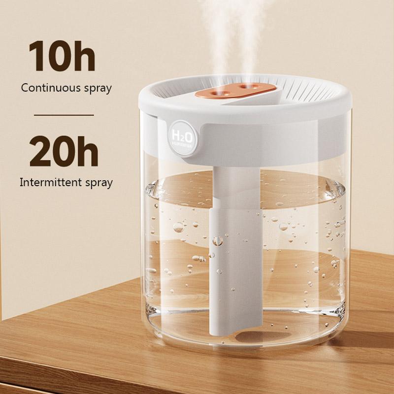 New 2L Double Nozzle Air Humidifier with Warm Night Light Large Capacity Aroma Essential Oil Diffuser for Bedroom Office