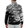 Men's Loose Casual 1/4 Zip Sweatshirt Fashion Printed Long Sleeve Top With Pockets