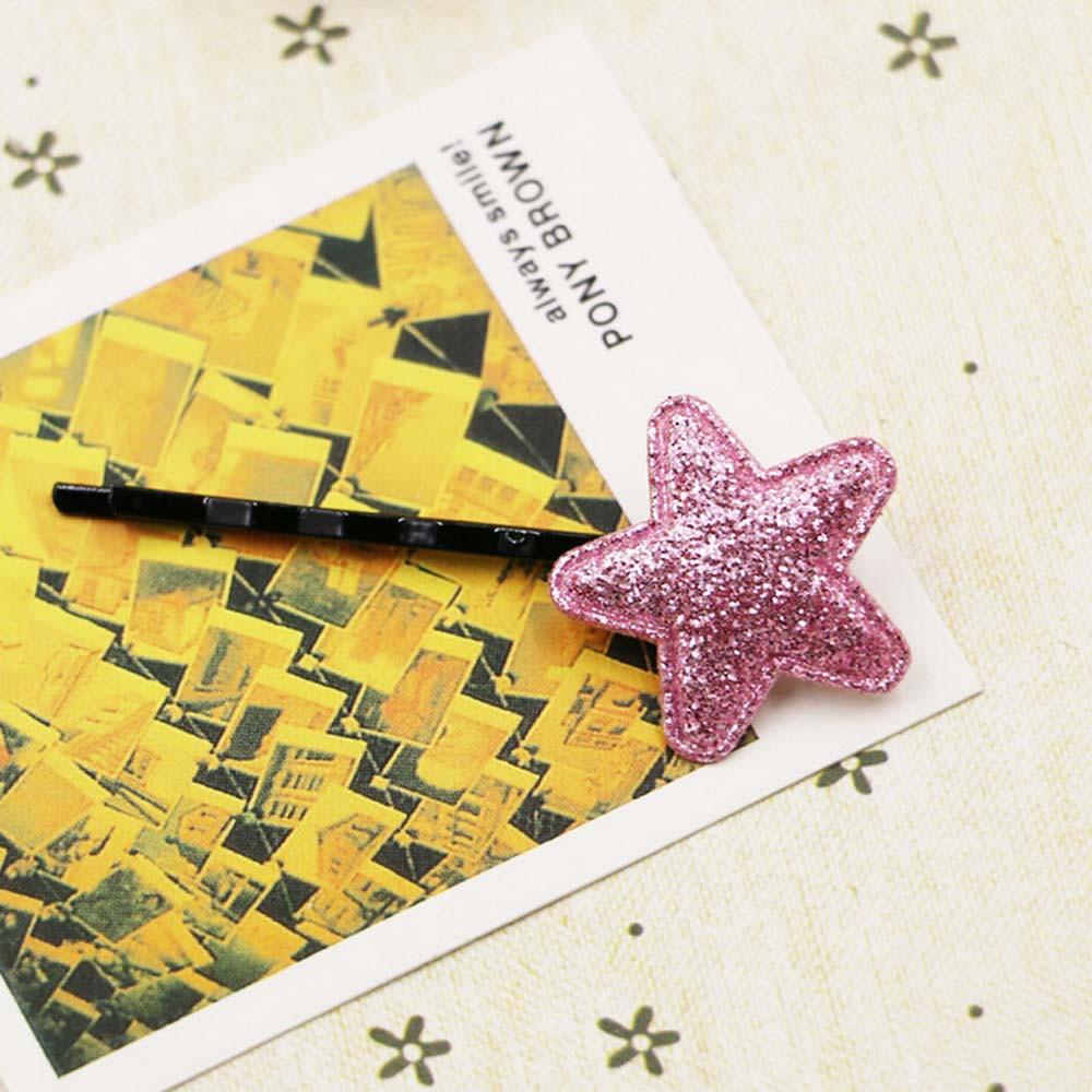 

Милые заколки для волос с блестками и пентаграммой, заколка для волос для маленьких девочек, детские аксессуары для волос PK One Size розовый