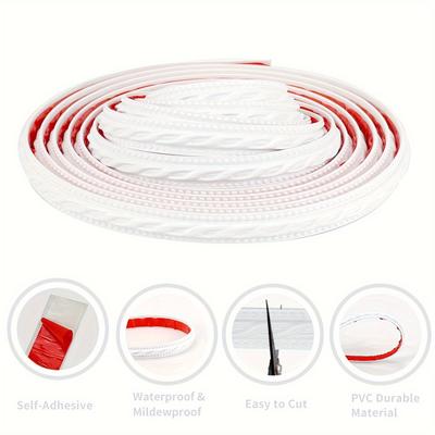 Flexible Moulded Wallcovering Trim 5m/196in Roll Mirror Frame Mouldings for Home Decoration Wall Trims