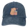 Cute Capybara Loves Bubble Tea Unisex Baseball Caps Adjustable Casual Cotton Sun Hats Unisex Dad Hats