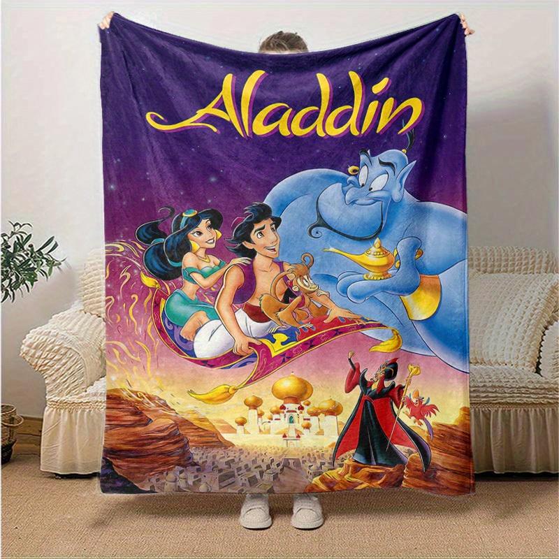 1pc. Cartoon Aladdin and Friends Flying Carpet Blanket, Home Decorative Throw Blanket for Family and Friend, Soft Warm Bedding Coverlet