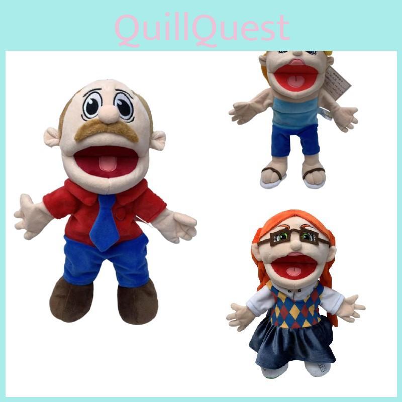 Marionnette à main en peluche pour enfant cartoon bouche ouverte pour l'interaction parent-enfant et cadeau d'éducation précoce Personnages)