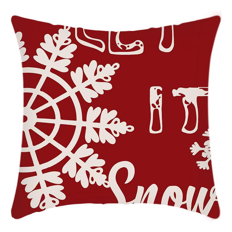 New Christmas Elk Santa Snowflake Print Pillow Home Sofa Cushion Cover