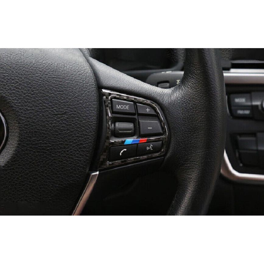 Steering Wheel Switch Trim Fit For BMW 3-4 Series GT 2013- Real Carbon Fiber