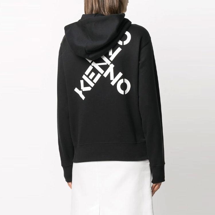 (WMNS) KENZO FW20 Hooded Long Sleeves Hoodie Sports Black Women's FA62SW8704MS-99