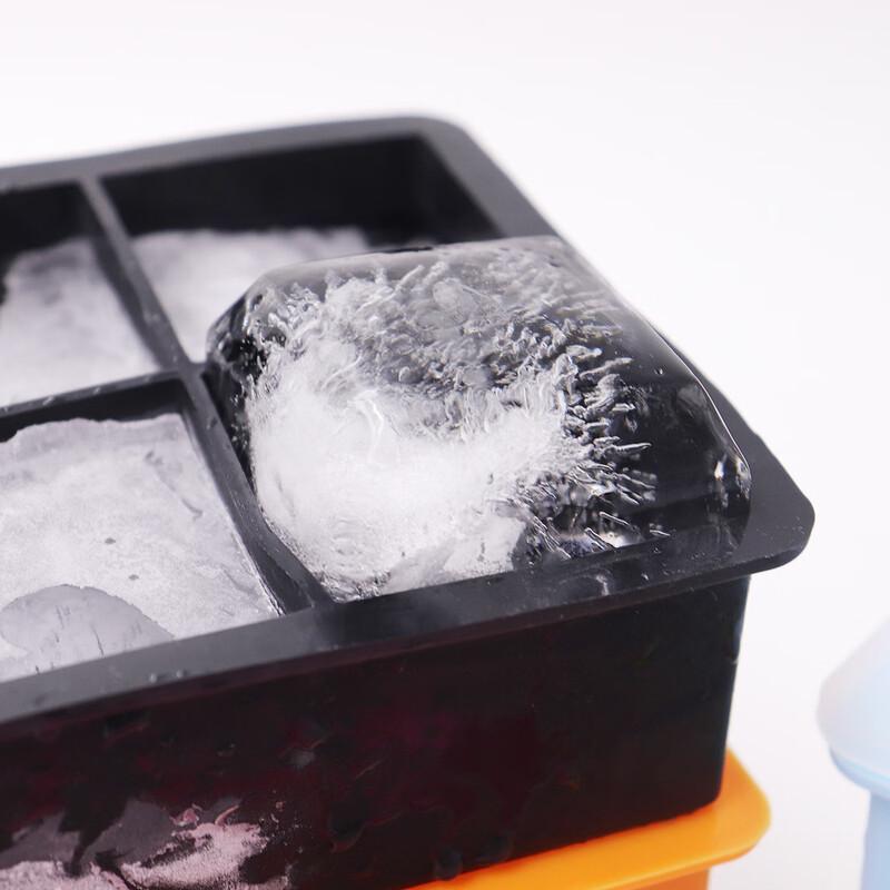Direen 6-Grid Silicone Large Ice Cube Tray (2-Pack)