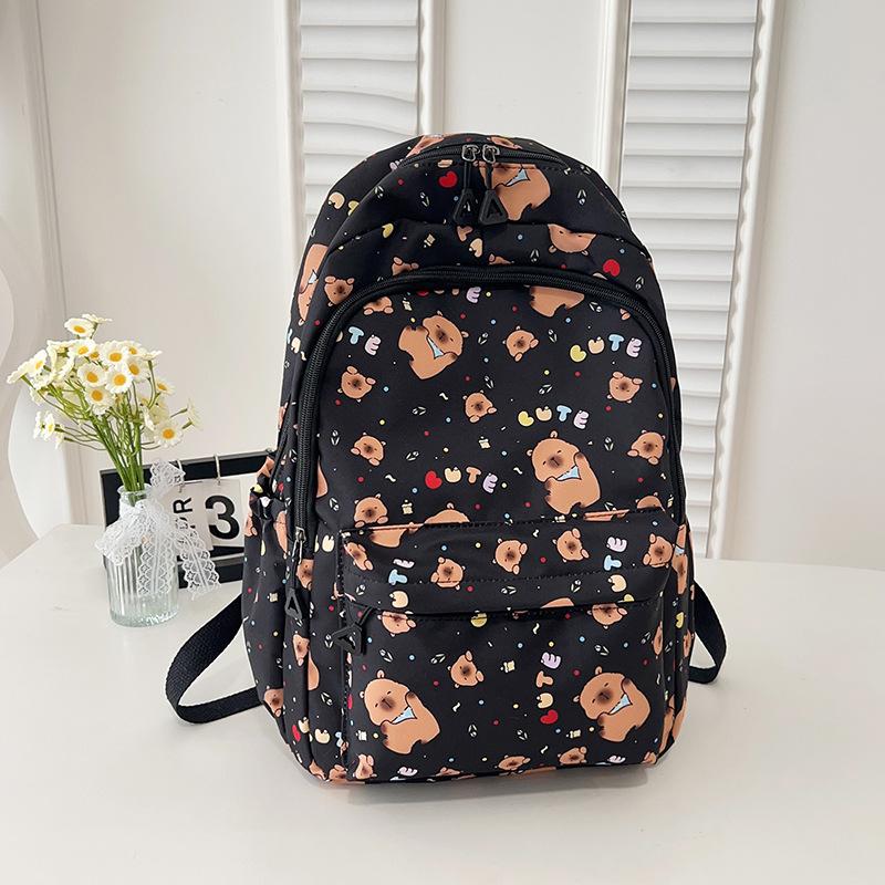 

Модный рюкзак новый легкий маленький рюкзак с высокой вместимостью милый рюкзак с текстурой граффити average size чёрный