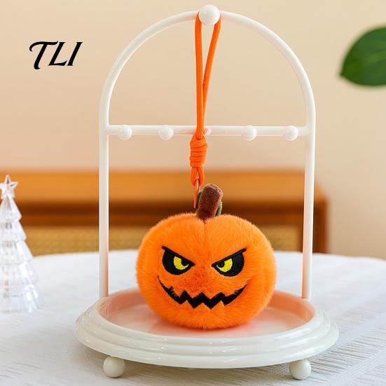 Funny Pumpkin Gifts Halloween Plush Keychain, Cute Spooky Stuffed Toy Pendant for Bag Aesthetic Accessories Keys, Soft Mini Doll Hanging Ornament