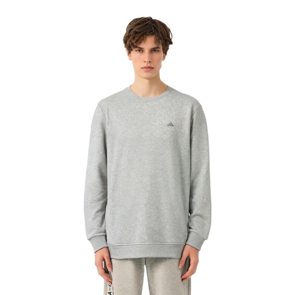 adidas Sweatshirts Men's Gray Crew Neck Moderate Regular IA2608