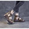 Damen Vintage Plateau Römersandalen