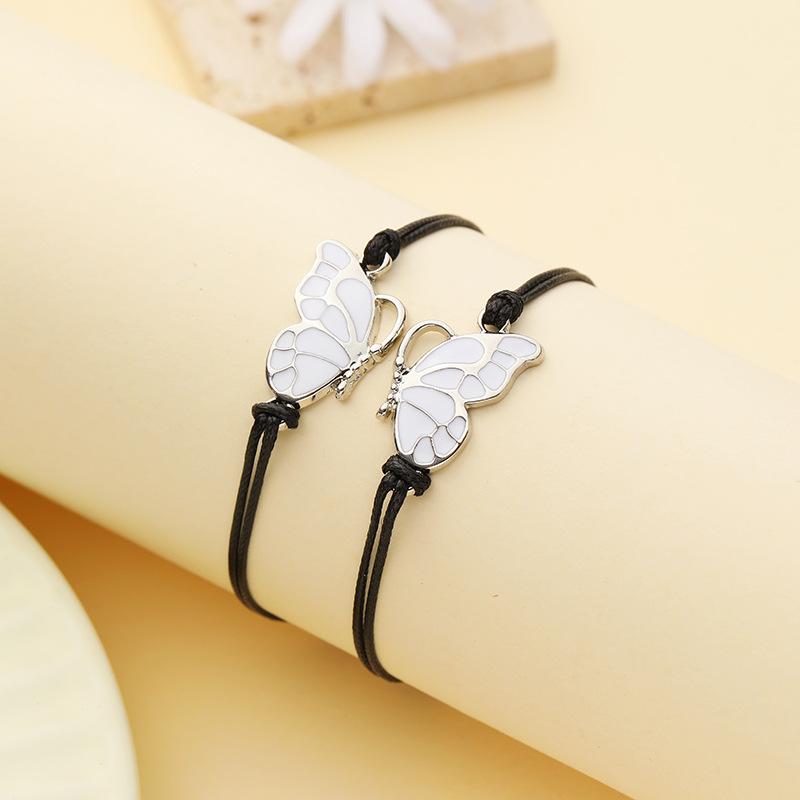 Butterfly good friend wax rope weaving friendship holiday card bracelet woman