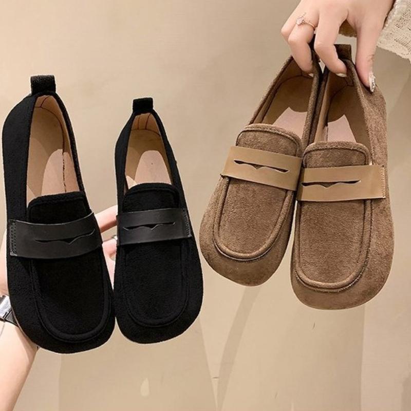 Modeschuhe für Damen Großhandel Braune Lässige Ballerinas Damenschuh Mode Wildleder Slipper Weiche Sohle Rutschfest Feminino Zapatos Mujer