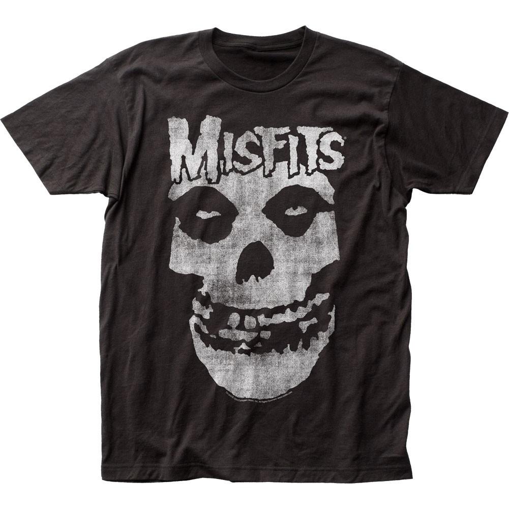 Misfits Distressed Skull Mens T Shirt Music Classic Concert Rock Band Tee Black XXXL