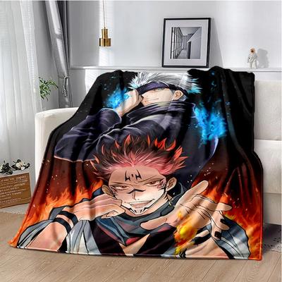 Cartoon Anime Jujutsu Kaisen Throws Blanket Kid Super Soft Blankt for Travel Couch Sofa Picnic Bed Flannel Blanket Birthday Gift