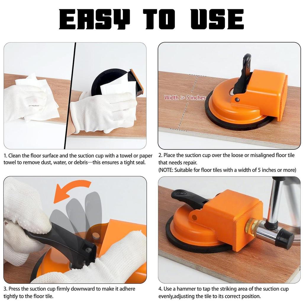 Floor Gap Fixer Tool,Plank Grabber with 4.84'' ,Suction Cup for Laminate Wood Tile Vinyl
