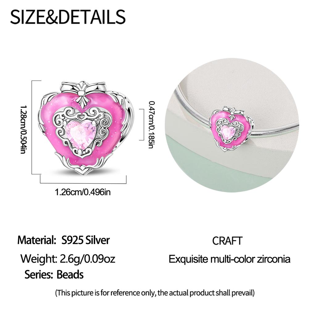 Authentic Charm Bead Charms Copper Vintage Heart Bead Charms Compatible With Bracelets Women Jewellery Making Diy Gift