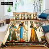 Ancient Egypt Comforter Cover Set Duvet Cover Bedding Set Boho Tribal Quilt Cover 2 Pillowcases Full Queen King Size 3 Pieces