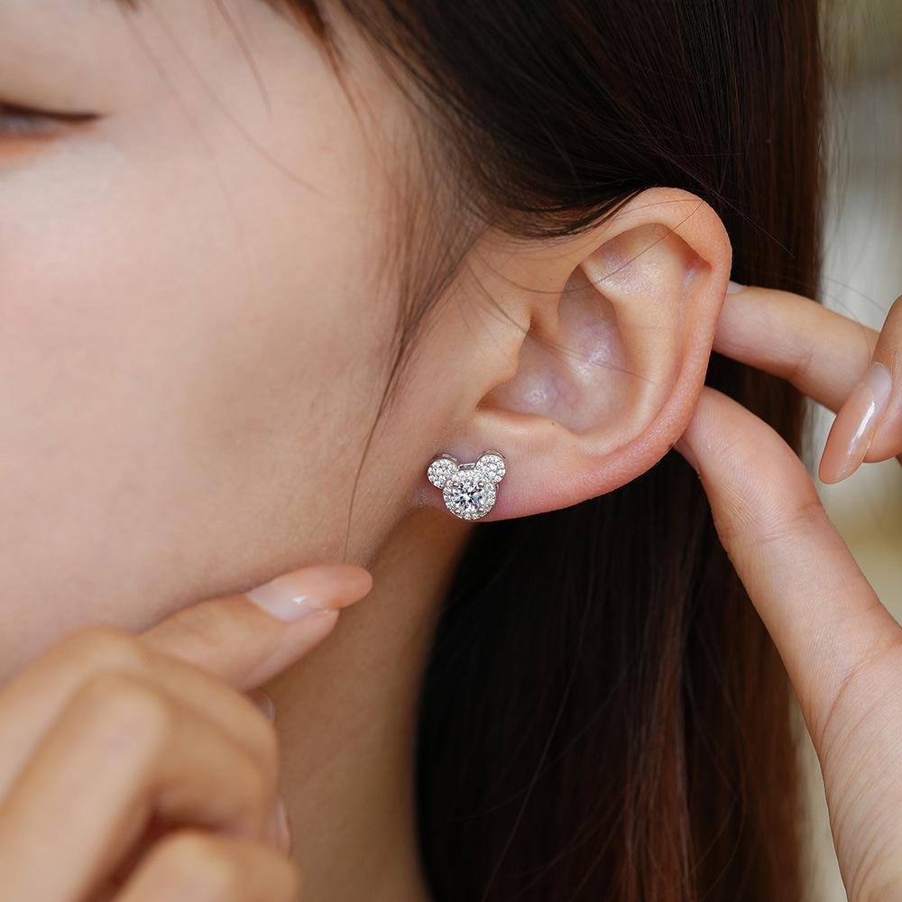 Moissanite Mickey Ear Ring - 1 Carat Women's Fashion Jewelry