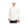 Polo Solid Color Logo Embroidered Single-Breasted Long Sleeve Shirt Men Shirts Cream 710850170-001