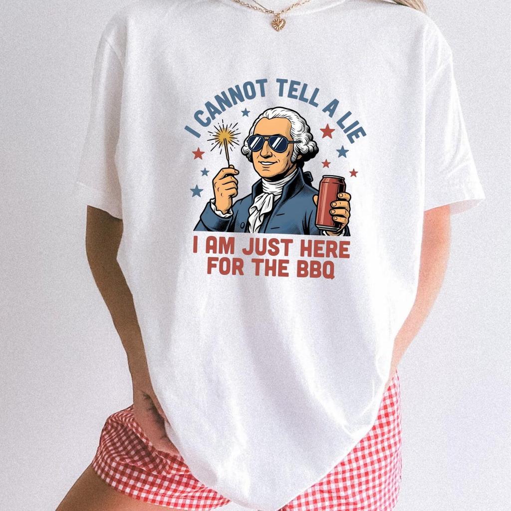 Founding Father Graphic T-Shirt, Funny Comfort Colors 1717 George Washington Tee, Ironic Sarcastic BBQ Top