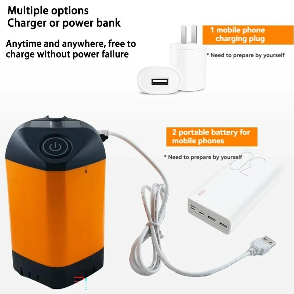 Portable Electric Shower Rechargeable Water Pump Self-Priming Shower Head for Home Dorm Camping Outdoor Bath