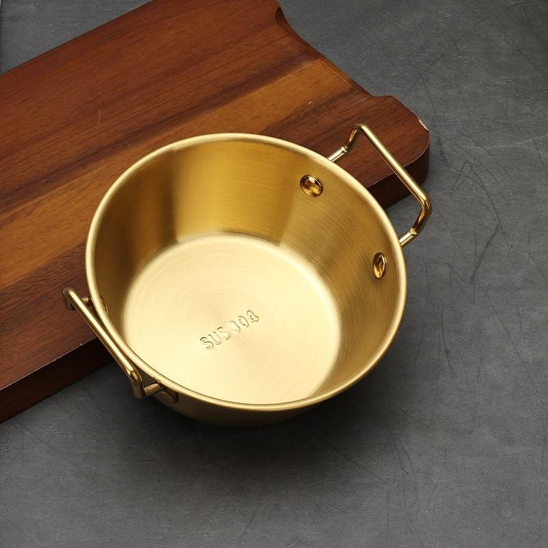 Korean Style Lamian Noodles Pan With Handle Stainless Steel Household Kitchen Pan Snack Kimchi Food Sauce Seasoning Dishes